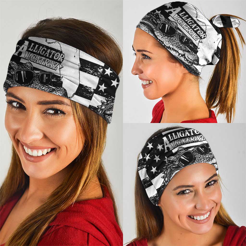 Alligator Alcatraz Neck Gaiter Cool Gator Everglades USA Grunge Flag LT14
