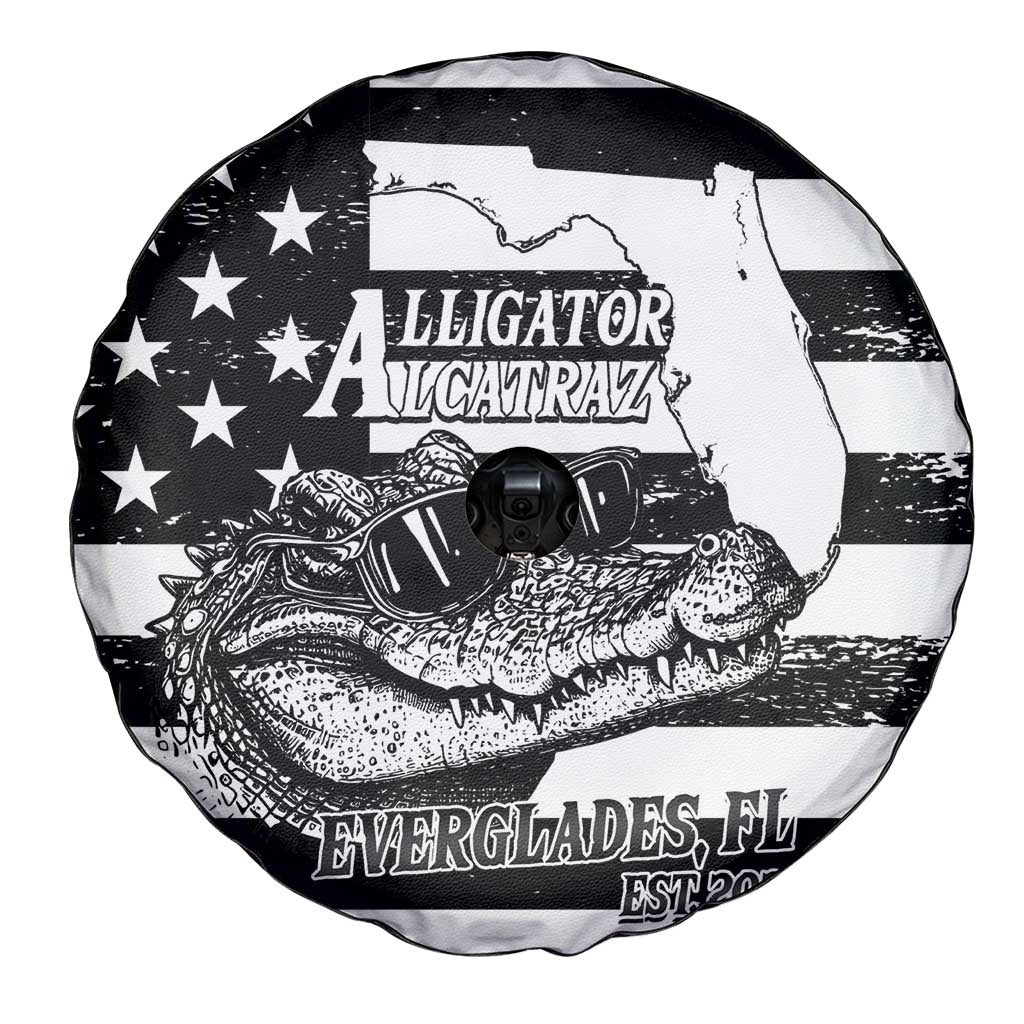Alligator Alcatraz Spare Tire Cover Cool Gator Everglades USA Grunge Flag LT14