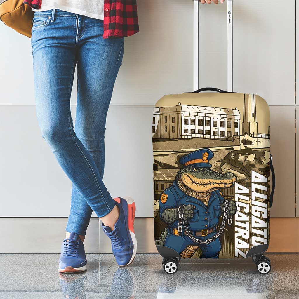 Alligator Alcatraz Luggage Cover Police Gator Rock Penitentiary LT14