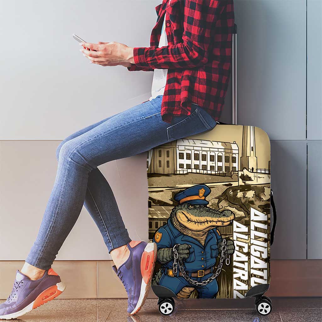 Alligator Alcatraz Luggage Cover Police Gator Rock Penitentiary LT14