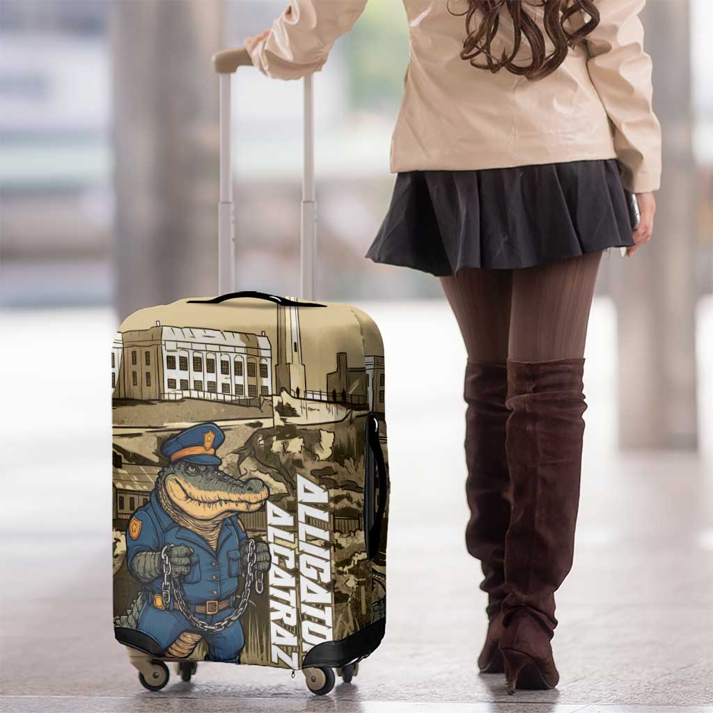Alligator Alcatraz Luggage Cover Police Gator Rock Penitentiary LT14