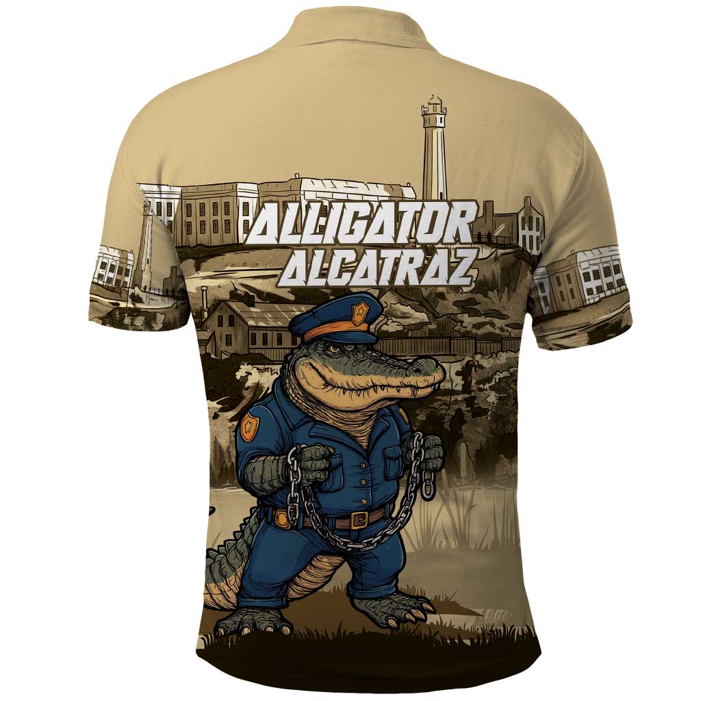 Alligator Alcatraz Polo Shirt Police Gator Rock Penitentiary LT14