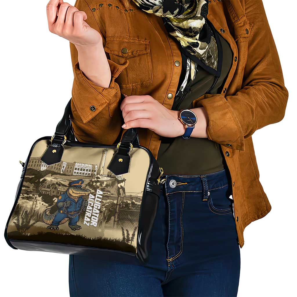 Alligator Alcatraz Shoulder Handbag Police Gator Rock Penitentiary LT14