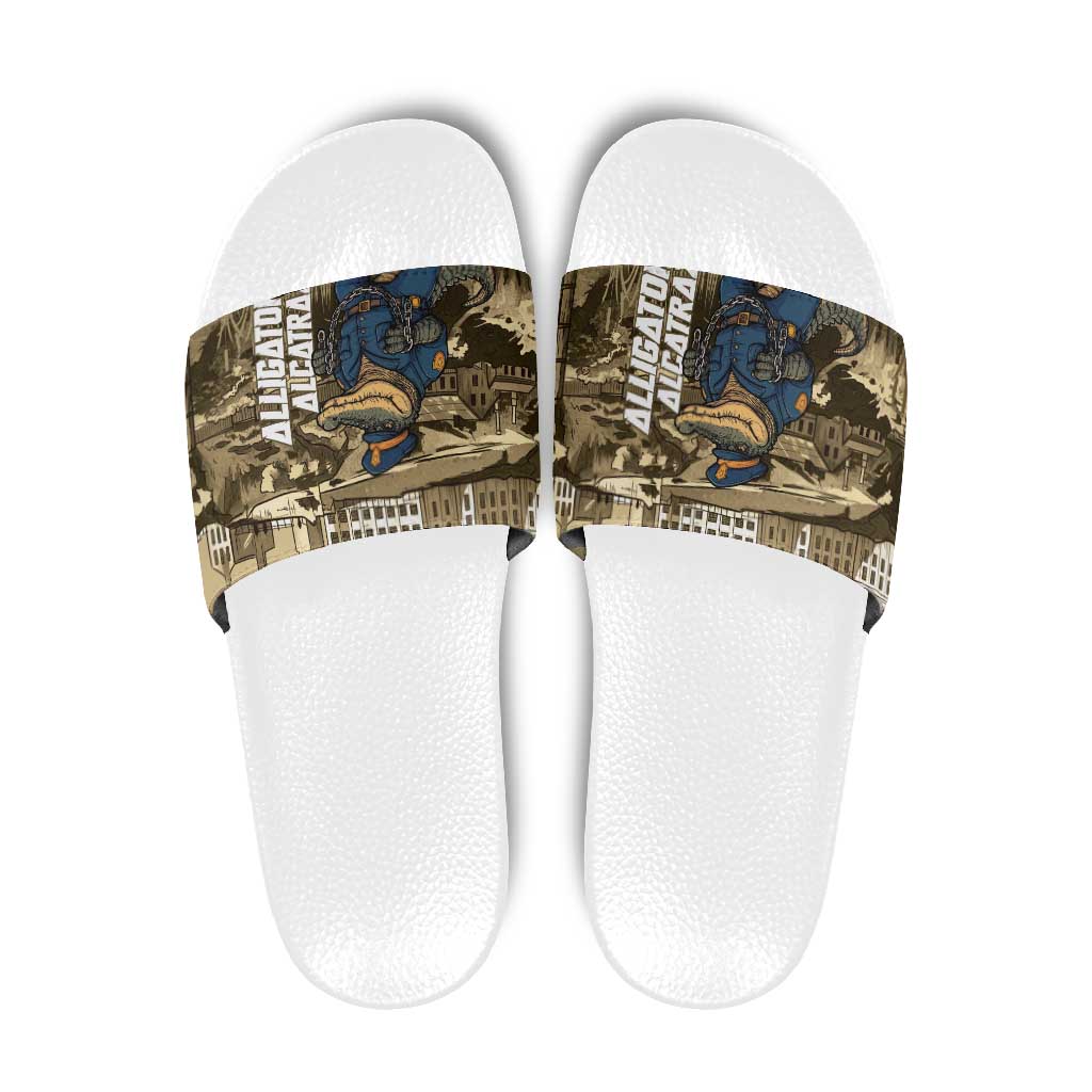 Alligator Alcatraz Slide Sandals Police Gator Rock Penitentiary LT14