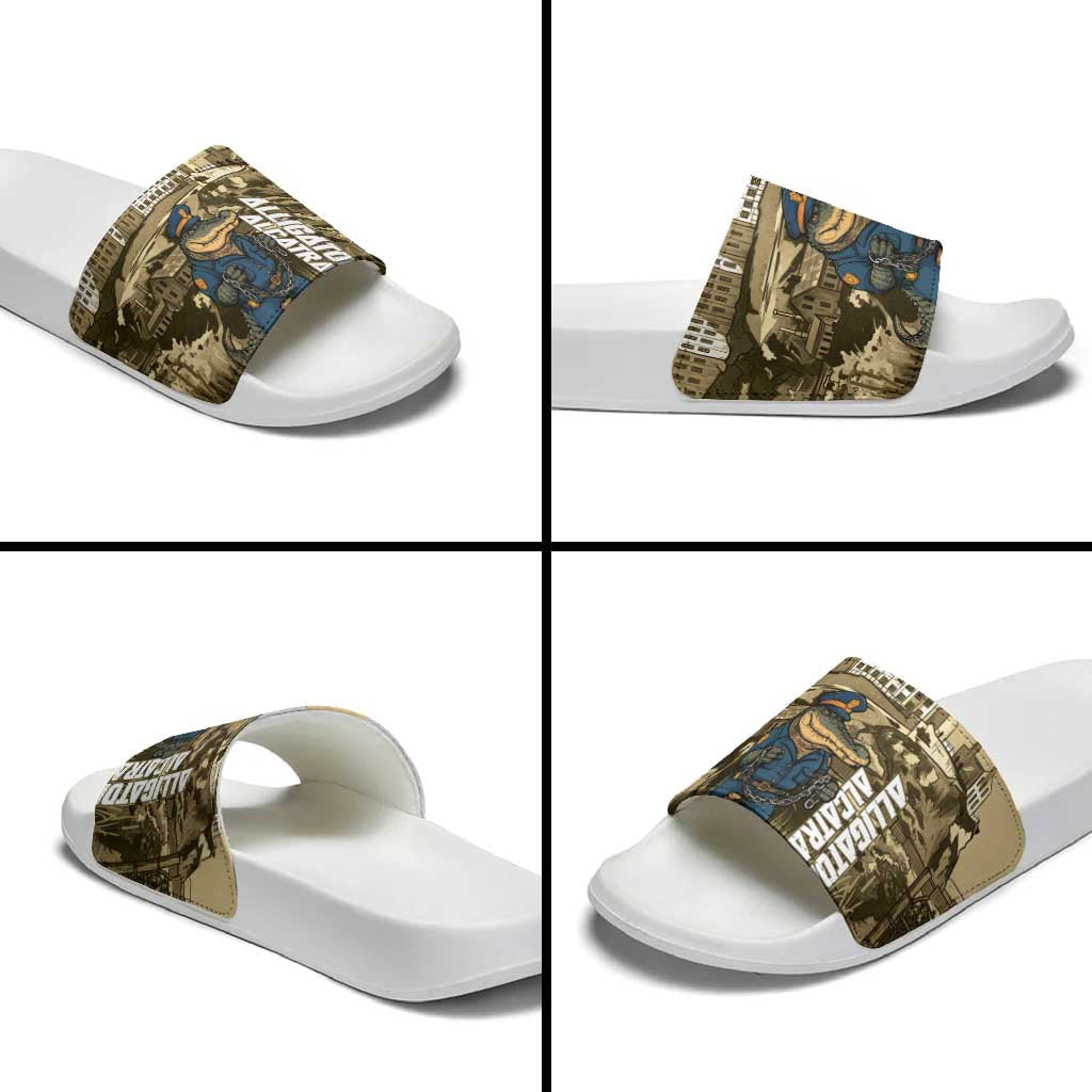 Alligator Alcatraz Slide Sandals Police Gator Rock Penitentiary LT14