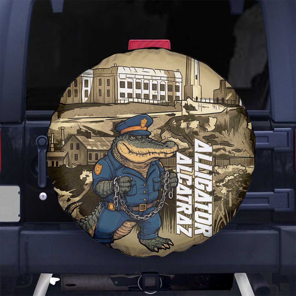 Alligator Alcatraz Spare Tire Cover Police Gator Rock Penitentiary LT14