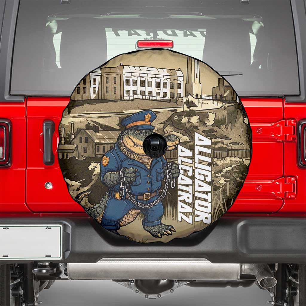 Alligator Alcatraz Spare Tire Cover Police Gator Rock Penitentiary LT14