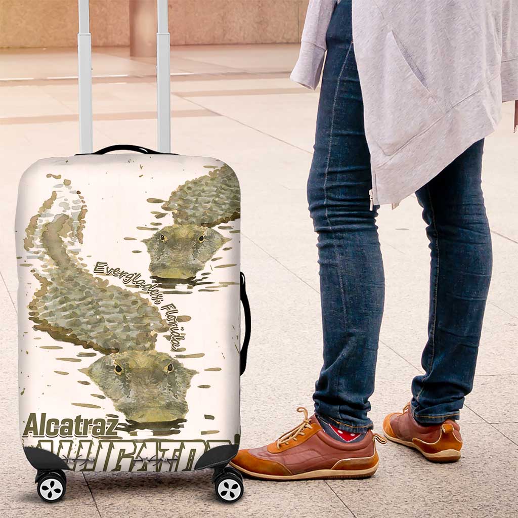 Everglades Florida Alligators Luggage Cover Alcatraz Est 2025 LT14