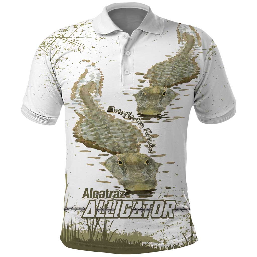 Everglades Florida Alligators Polo Shirt Alcatraz Est 2025 LT14