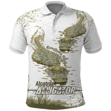 Everglades Florida Alligators Polo Shirt Alcatraz Est 2025 LT14