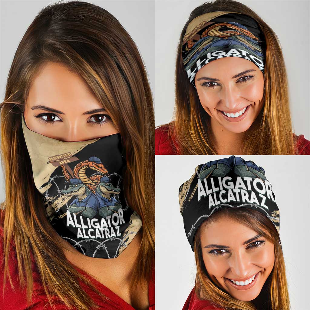 Alligator Alcatraz Neck Gaiter Gator and Python Restricted Area LT14