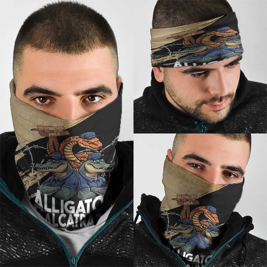 Alligator Alcatraz Neck Gaiter Gator and Python Restricted Area LT14