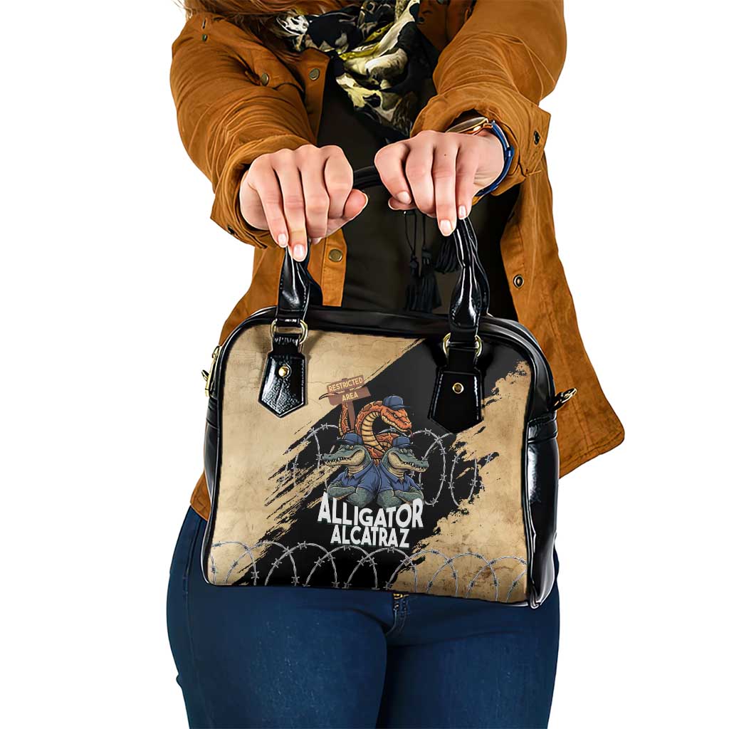 Alligator Alcatraz Shoulder Handbag Gator and Python Restricted Area LT14
