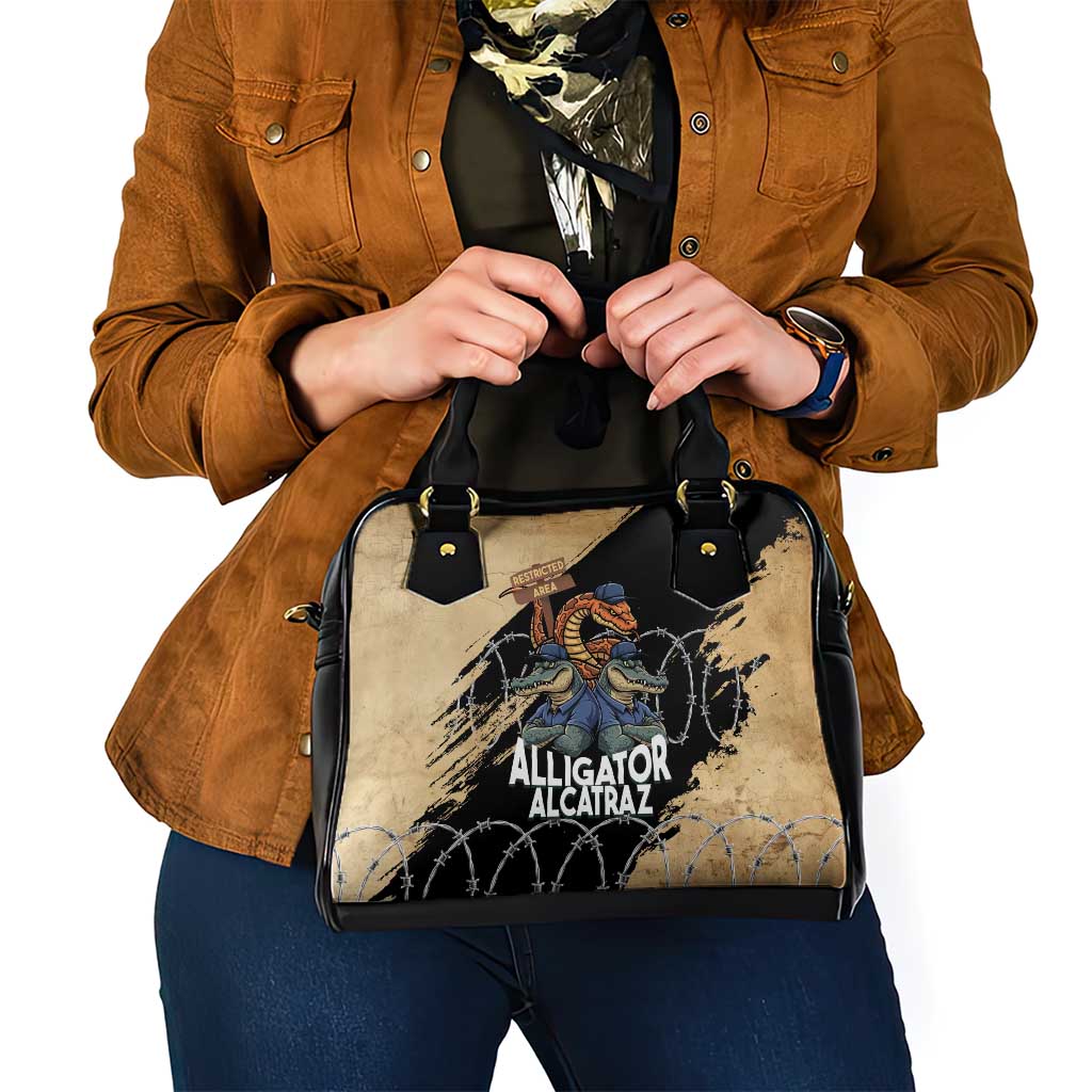 Alligator Alcatraz Shoulder Handbag Gator and Python Restricted Area LT14