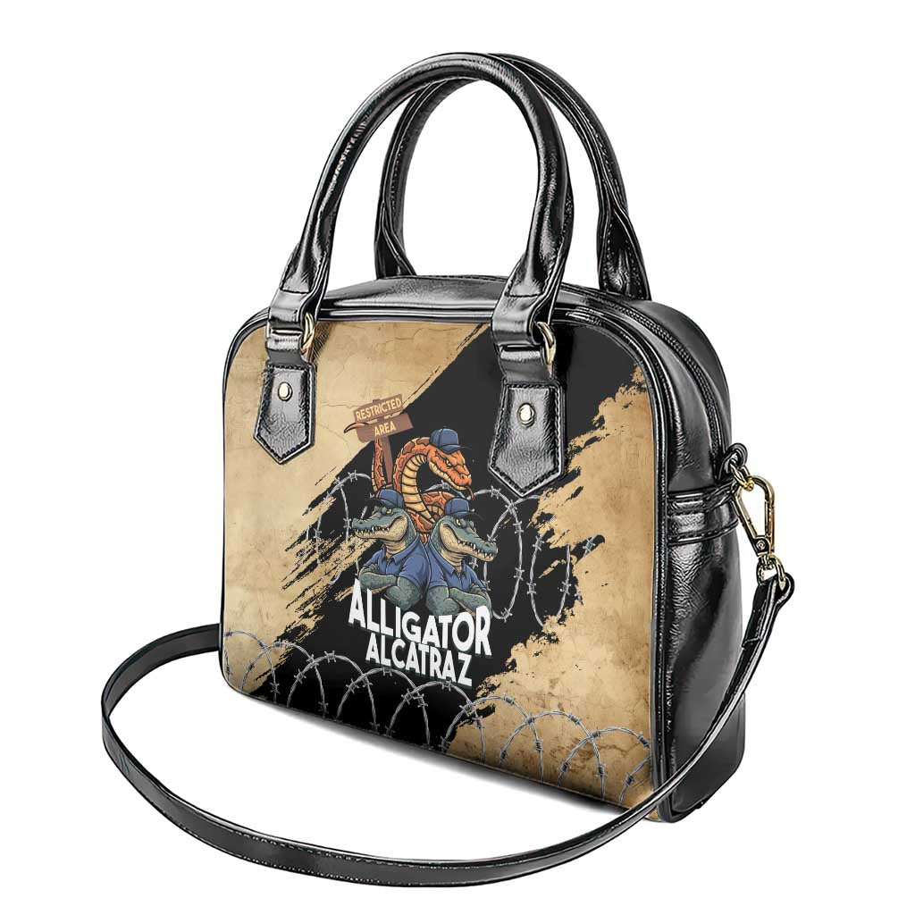 Alligator Alcatraz Shoulder Handbag Gator and Python Restricted Area LT14