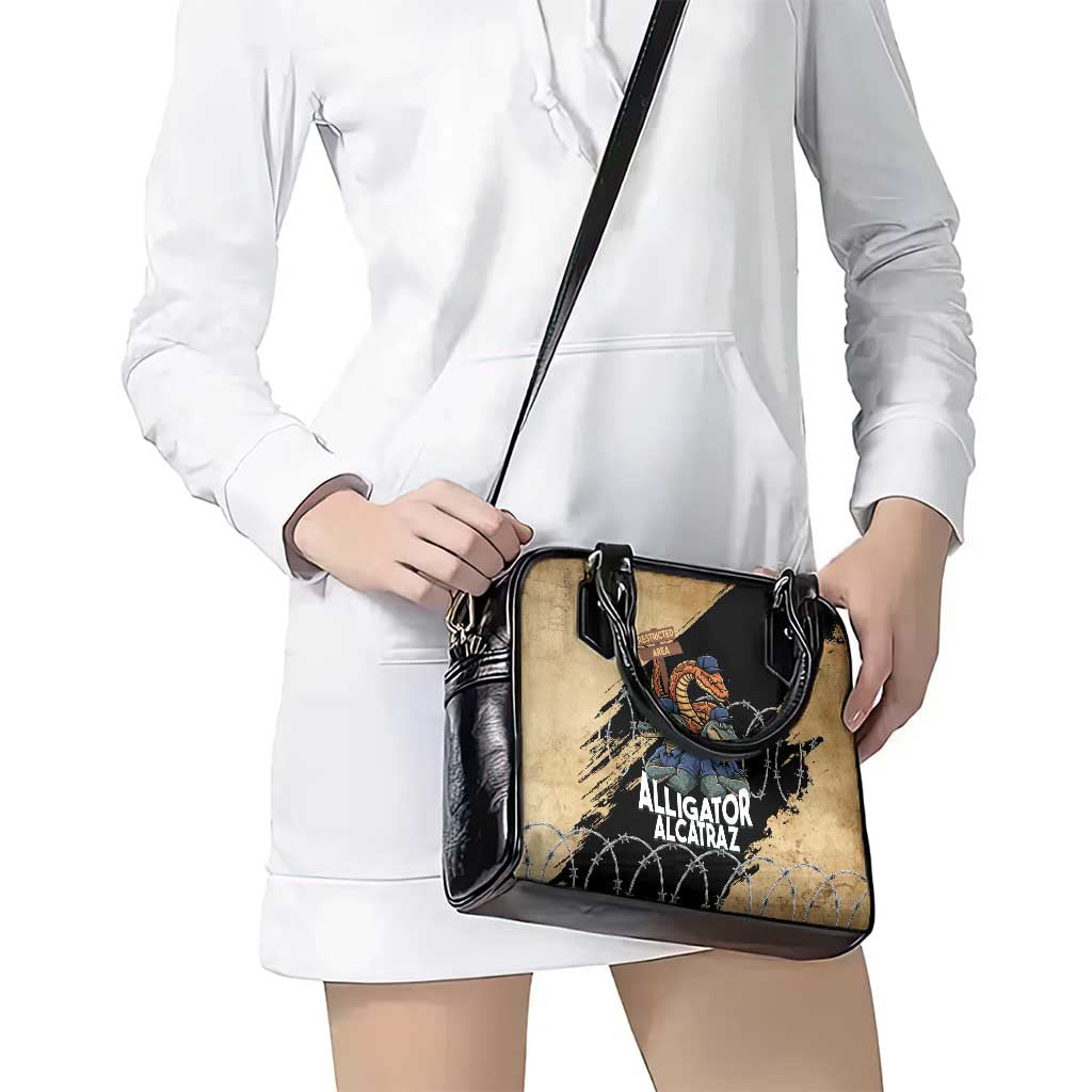 Alligator Alcatraz Shoulder Handbag Gator and Python Restricted Area LT14