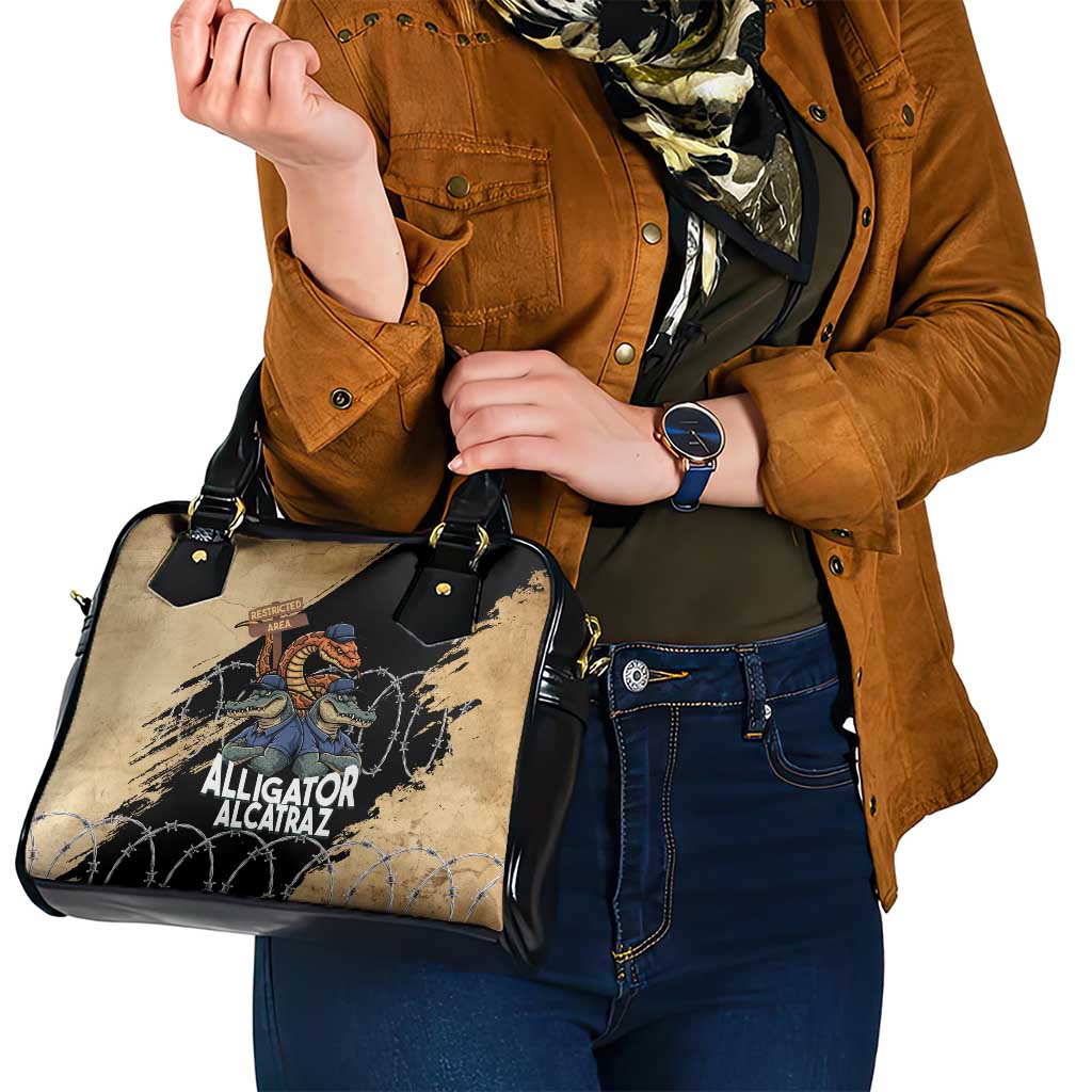 Alligator Alcatraz Shoulder Handbag Gator and Python Restricted Area LT14