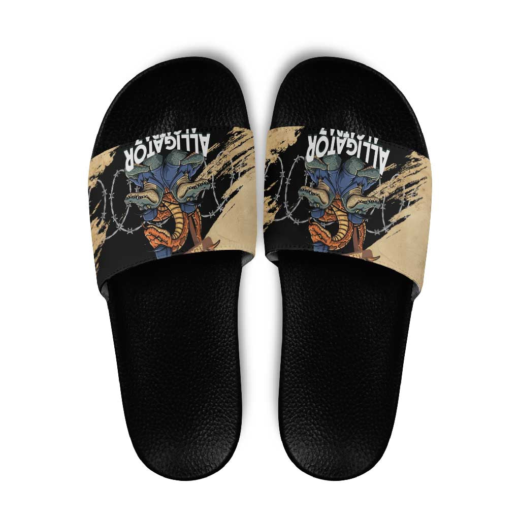 Alligator Alcatraz Slide Sandals Gator and Python Restricted Area LT14