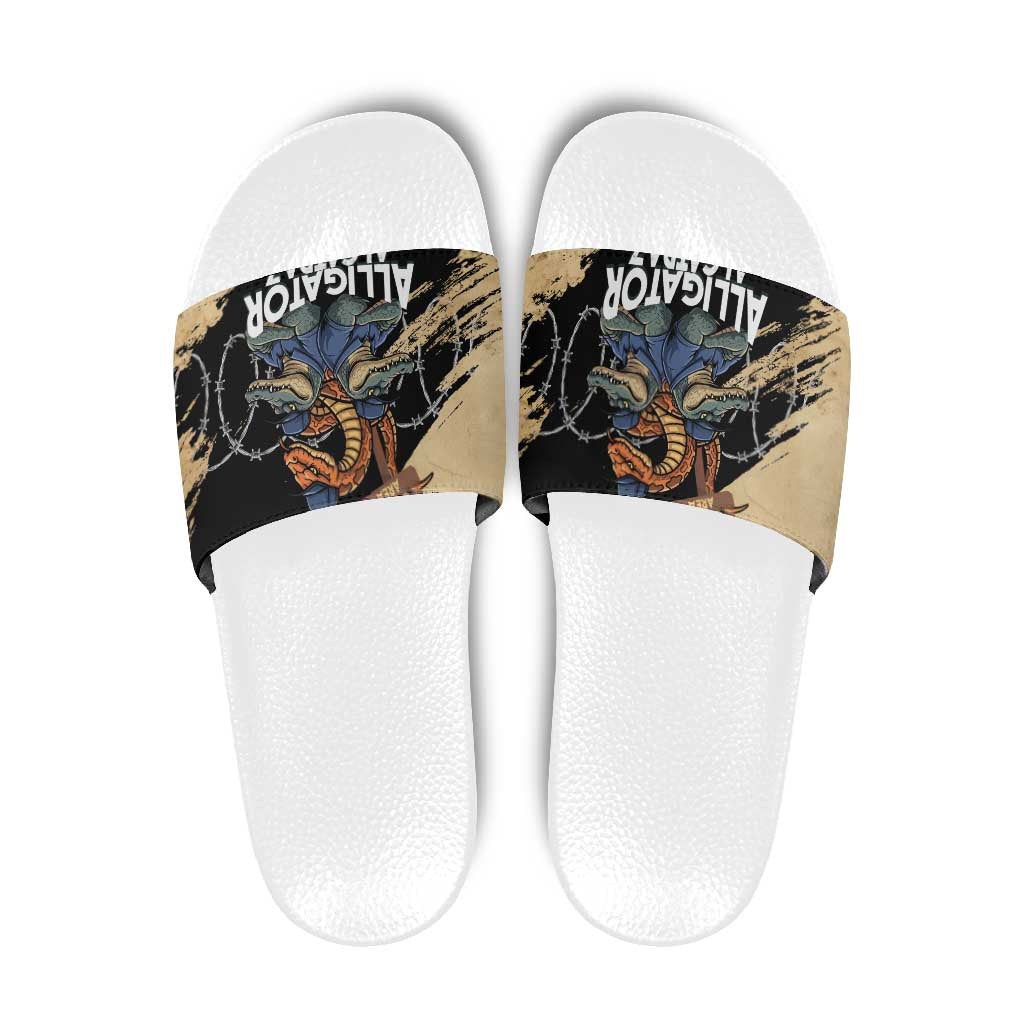 Alligator Alcatraz Slide Sandals Gator and Python Restricted Area LT14