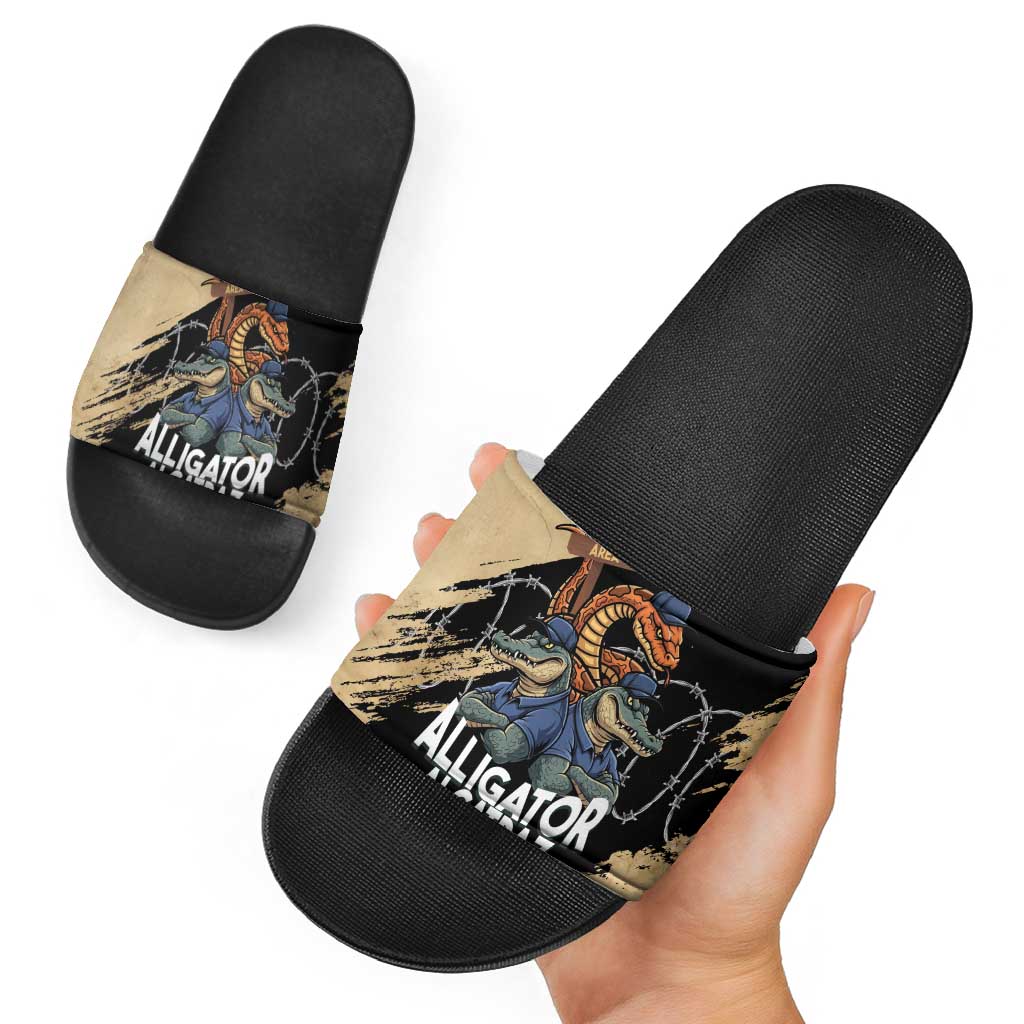 Alligator Alcatraz Slide Sandals Gator and Python Restricted Area LT14