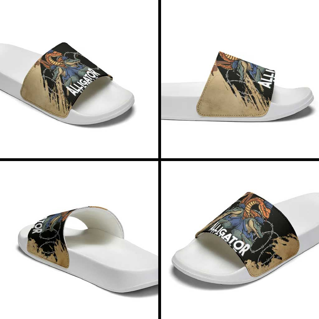 Alligator Alcatraz Slide Sandals Gator and Python Restricted Area LT14