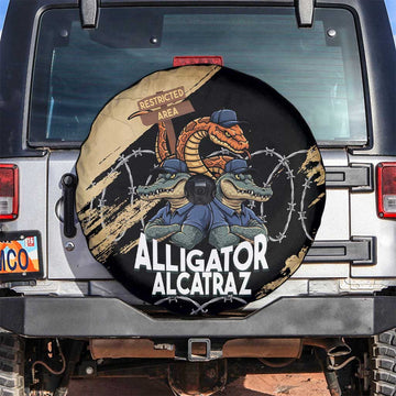 Alligator Alcatraz Spare Tire Cover Gator and Python Restricted Area LT14