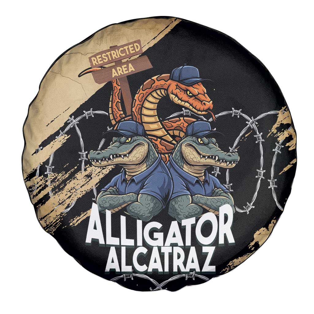 Alligator Alcatraz Spare Tire Cover Gator and Python Restricted Area LT14