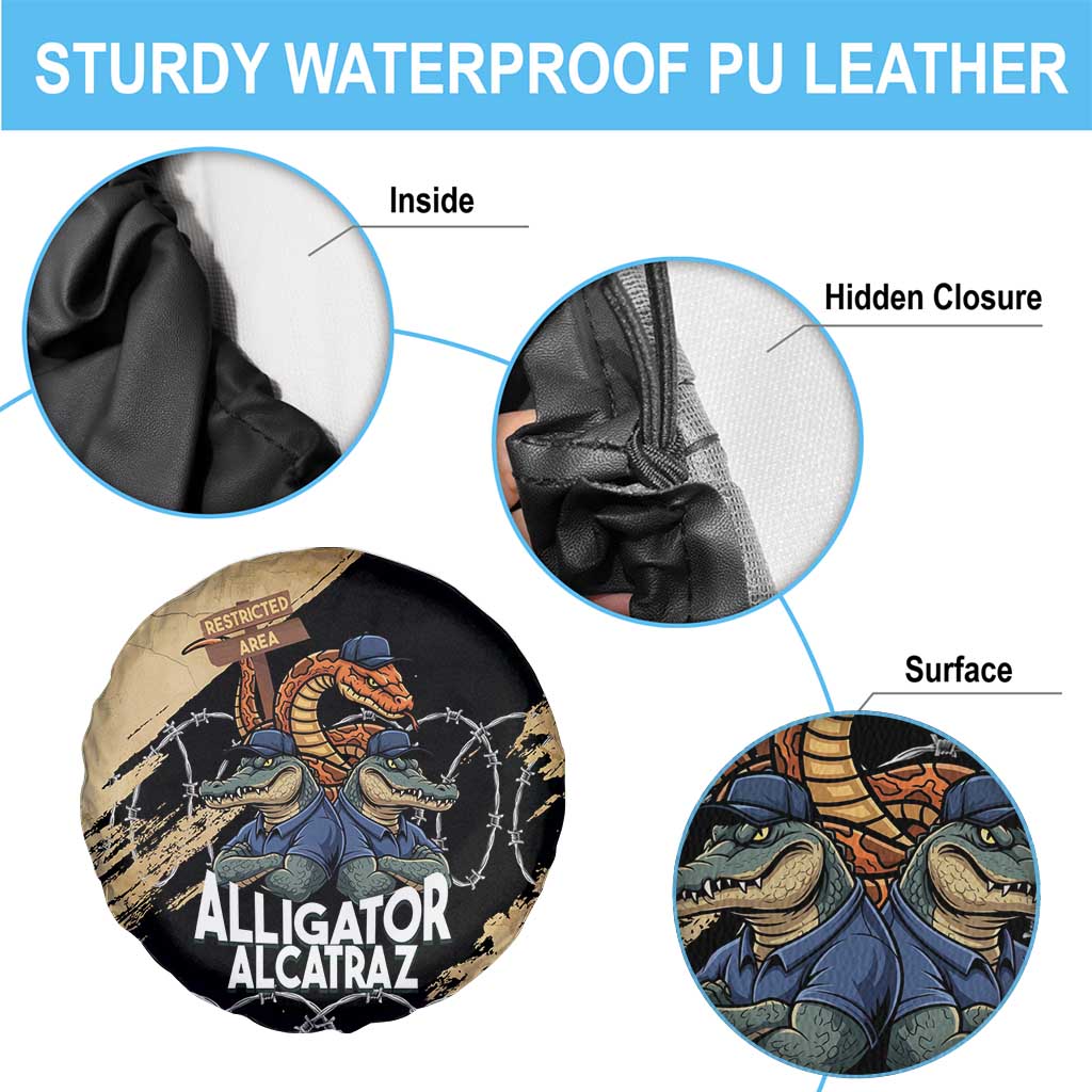 Alligator Alcatraz Spare Tire Cover Gator and Python Restricted Area LT14