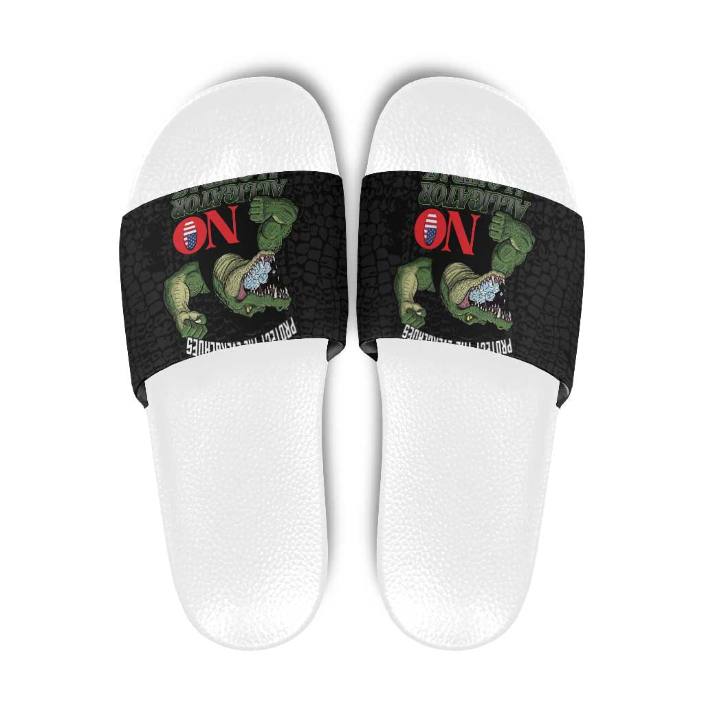 Protect The Everglades Slide Sandals Gator No Alligator Alcatraz LT14