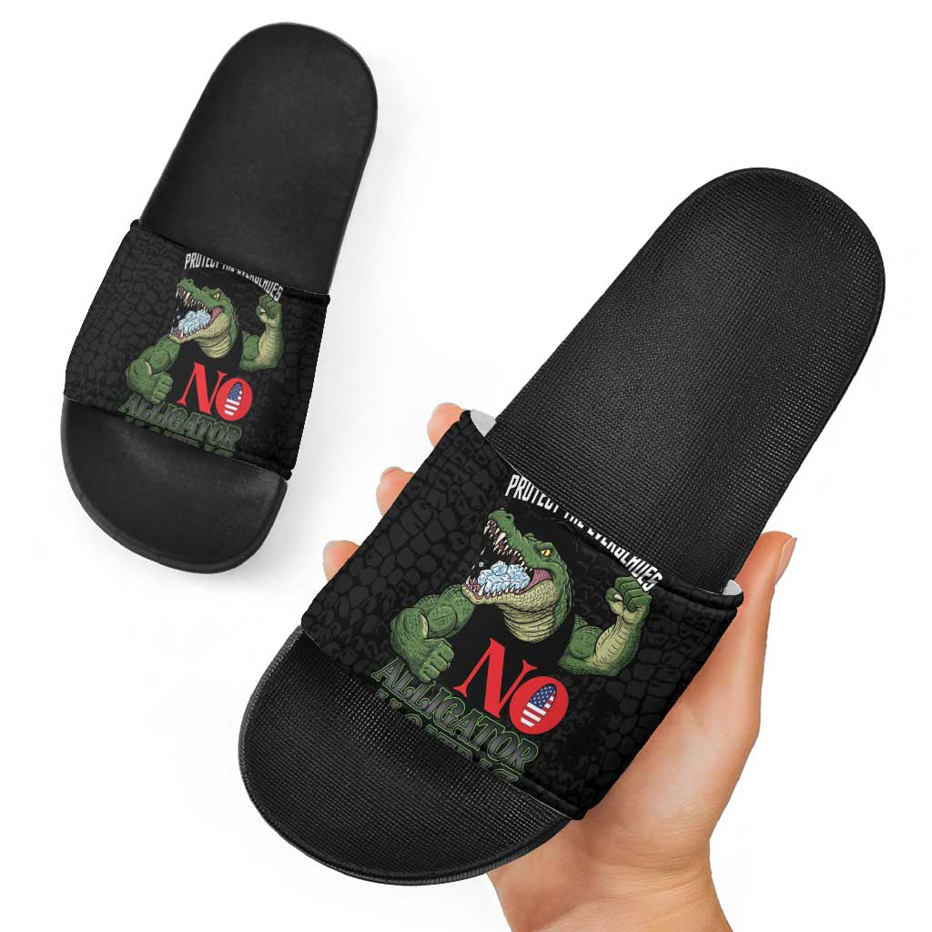 Protect The Everglades Slide Sandals Gator No Alligator Alcatraz LT14