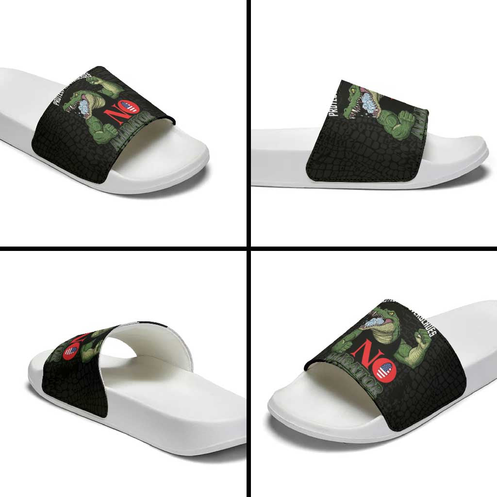 Protect The Everglades Slide Sandals Gator No Alligator Alcatraz LT14