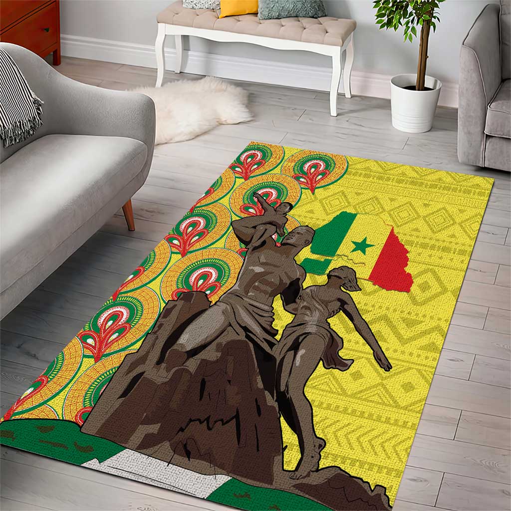 Senegal Monument de la Renaissance Area Rug Africaine Ankara Pattern LT14