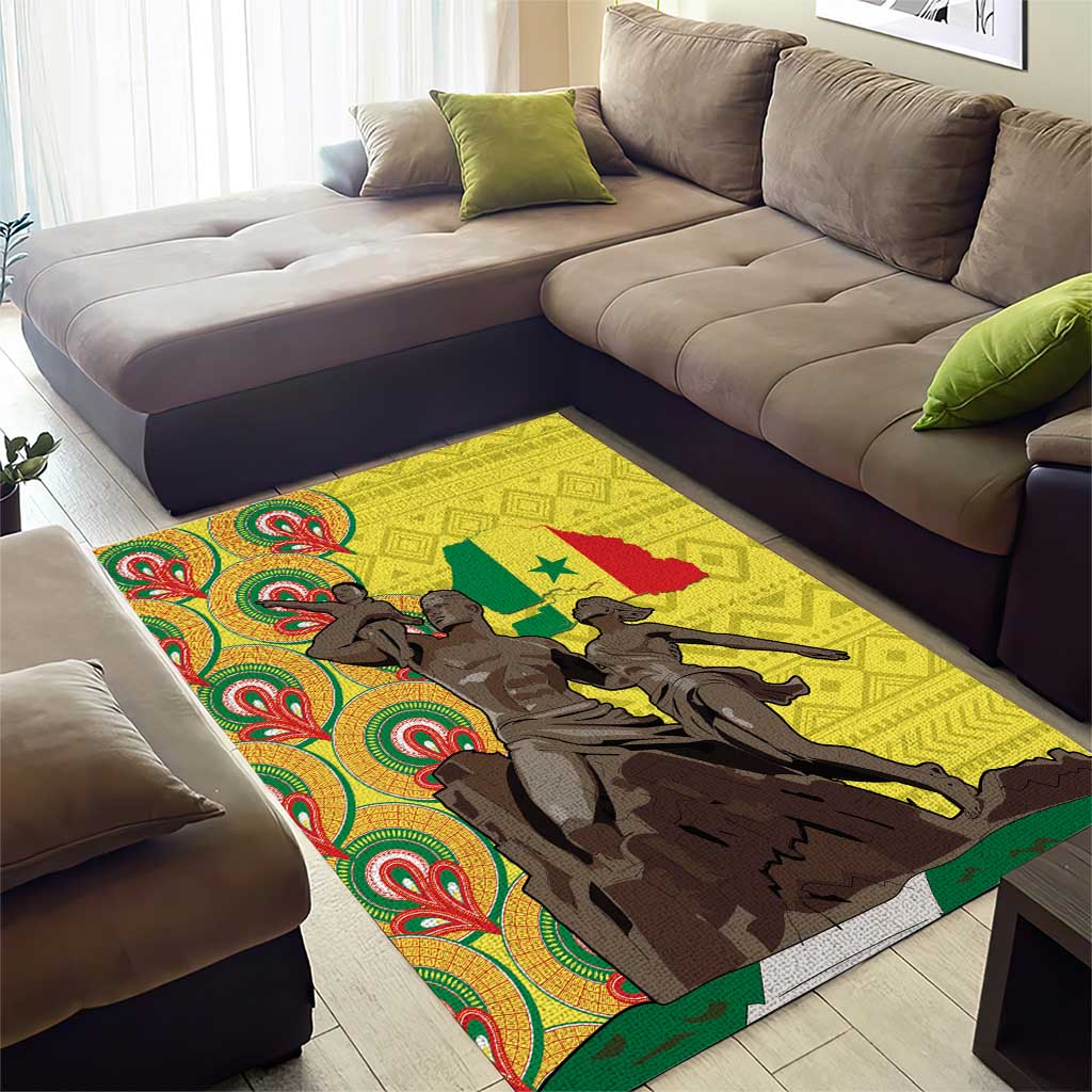 Senegal Monument de la Renaissance Area Rug Africaine Ankara Pattern LT14