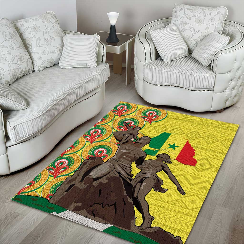 Senegal Monument de la Renaissance Area Rug Africaine Ankara Pattern LT14