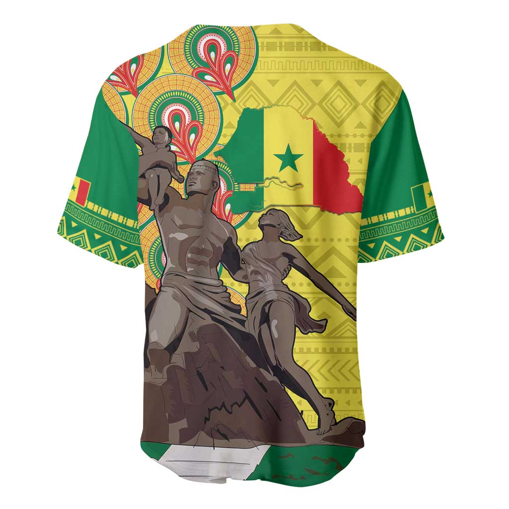 Senegal Monument de la Renaissance Baseball Jersey Africaine Ankara Pattern LT14
