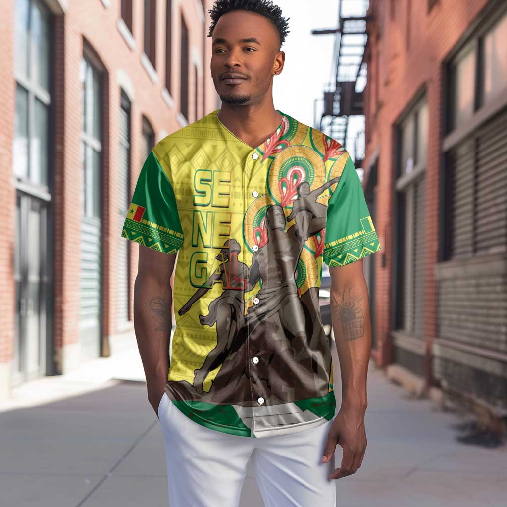 Senegal Monument de la Renaissance Baseball Jersey Africaine Ankara Pattern LT14