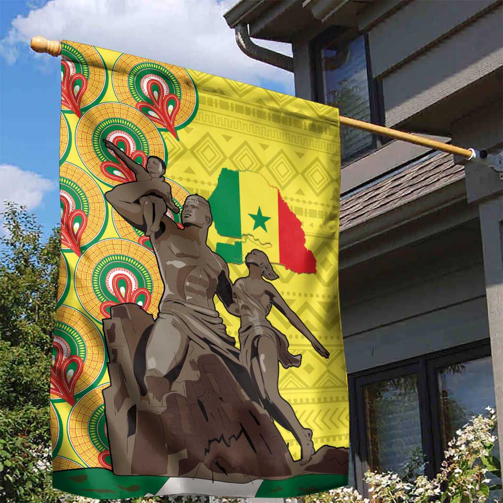 Senegal Monument de la Renaissance Garden Flag Africaine Ankara Pattern LT14