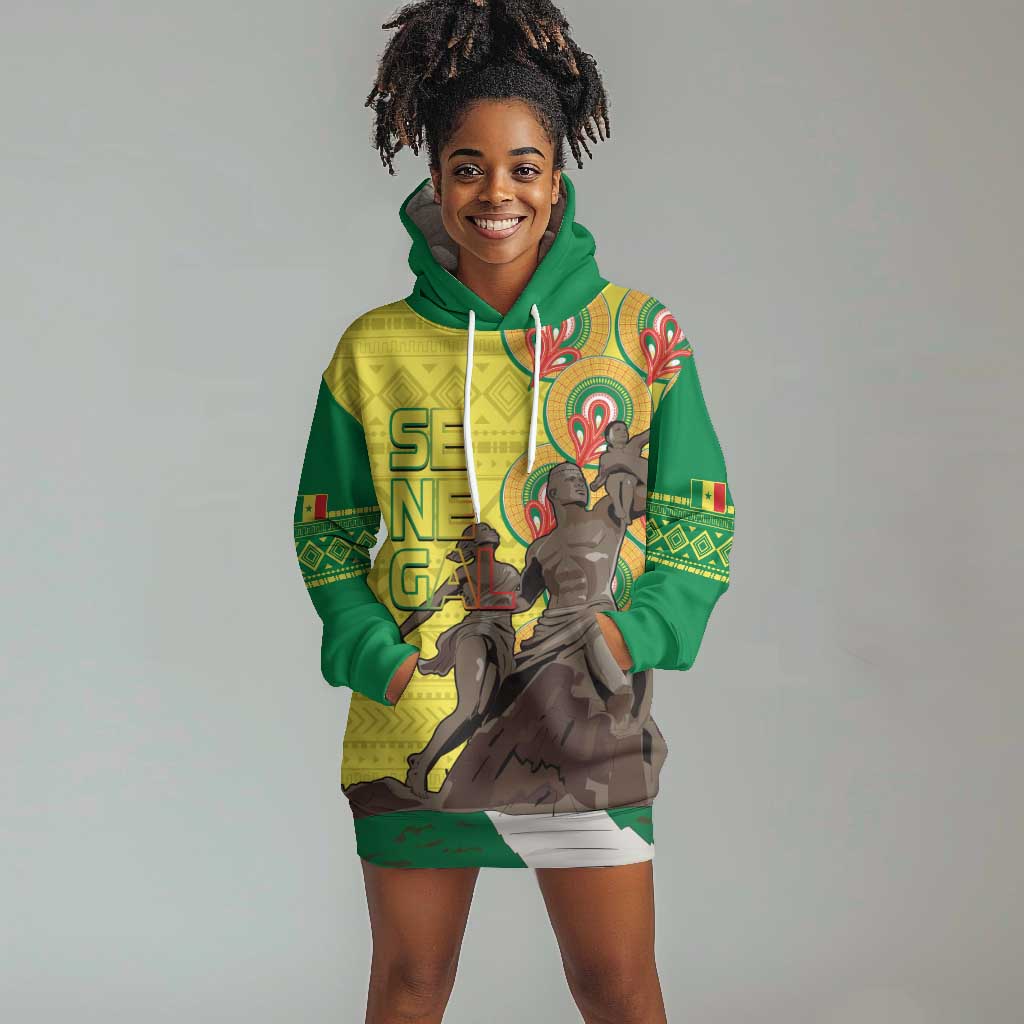 Senegal Monument de la Renaissance Hoodie Dress Africaine Ankara Pattern LT14
