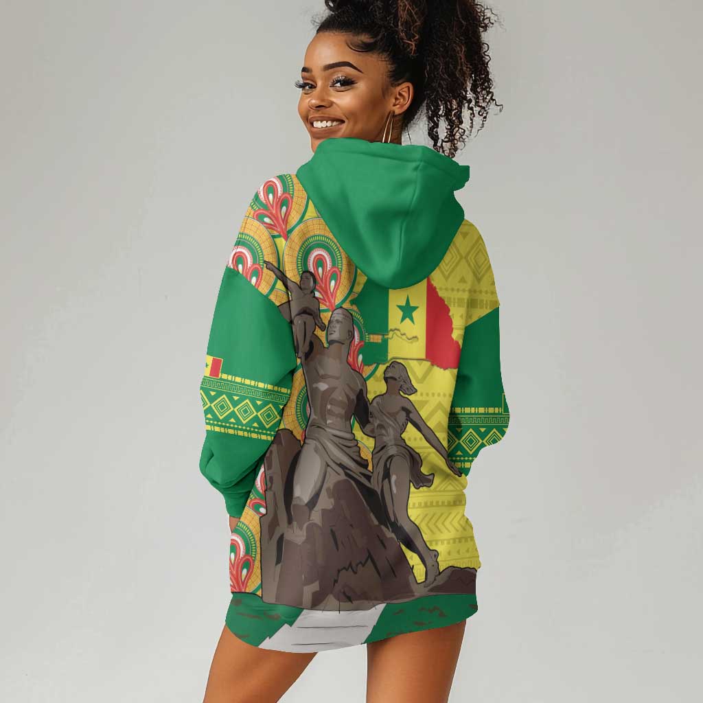 Senegal Monument de la Renaissance Hoodie Dress Africaine Ankara Pattern LT14