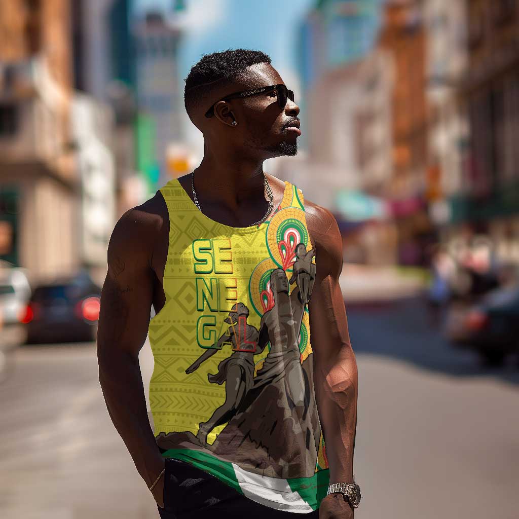 Senegal Monument de la Renaissance Men Tank Top Africaine Ankara Pattern LT14