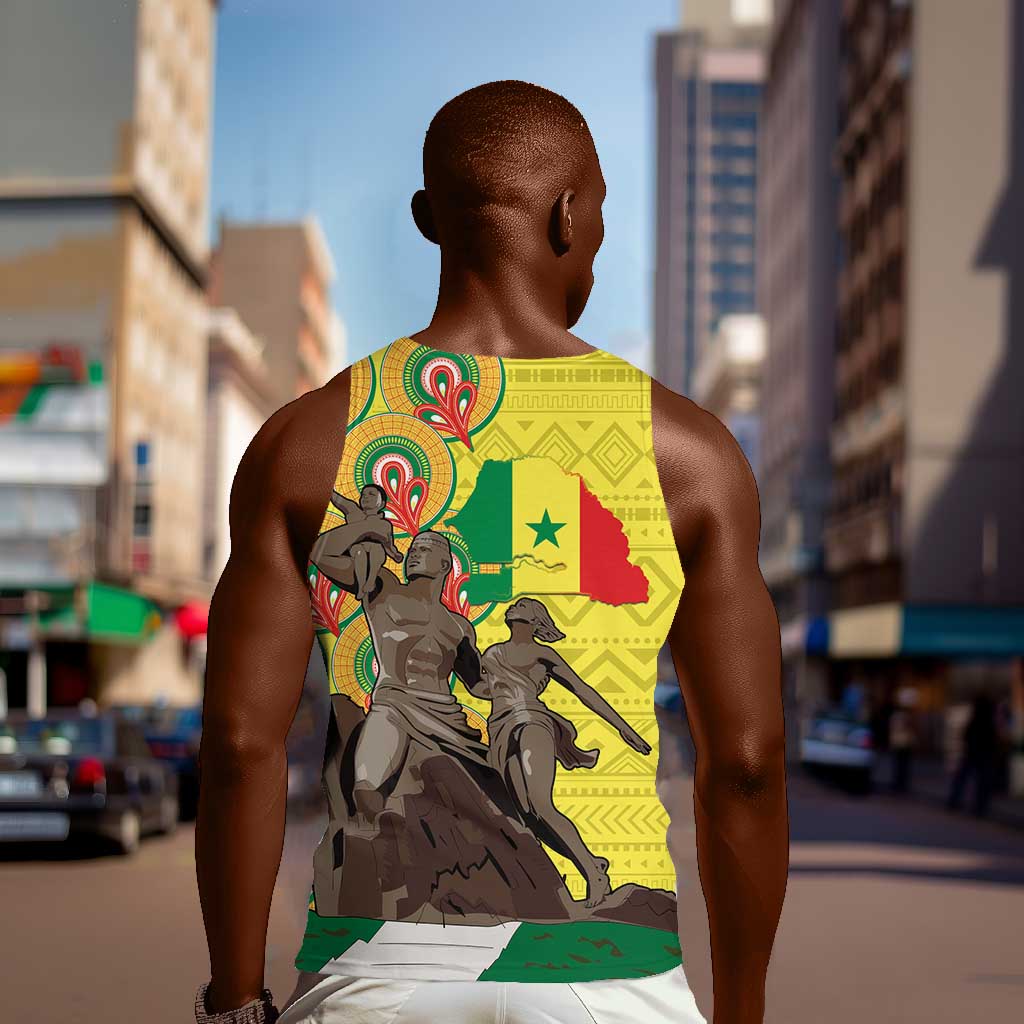 Senegal Monument de la Renaissance Men Tank Top Africaine Ankara Pattern LT14