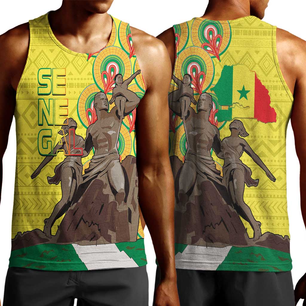 Senegal Monument de la Renaissance Men Tank Top Africaine Ankara Pattern LT14