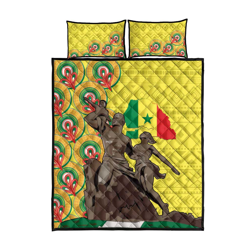 Senegal Monument de la Renaissance Quilt Bed Set Africaine Ankara Pattern LT14