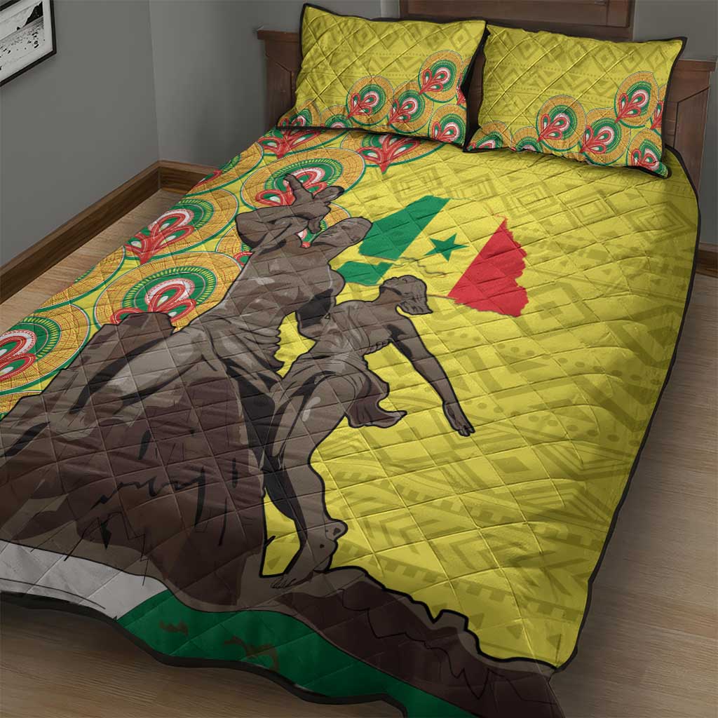 Senegal Monument de la Renaissance Quilt Bed Set Africaine Ankara Pattern LT14
