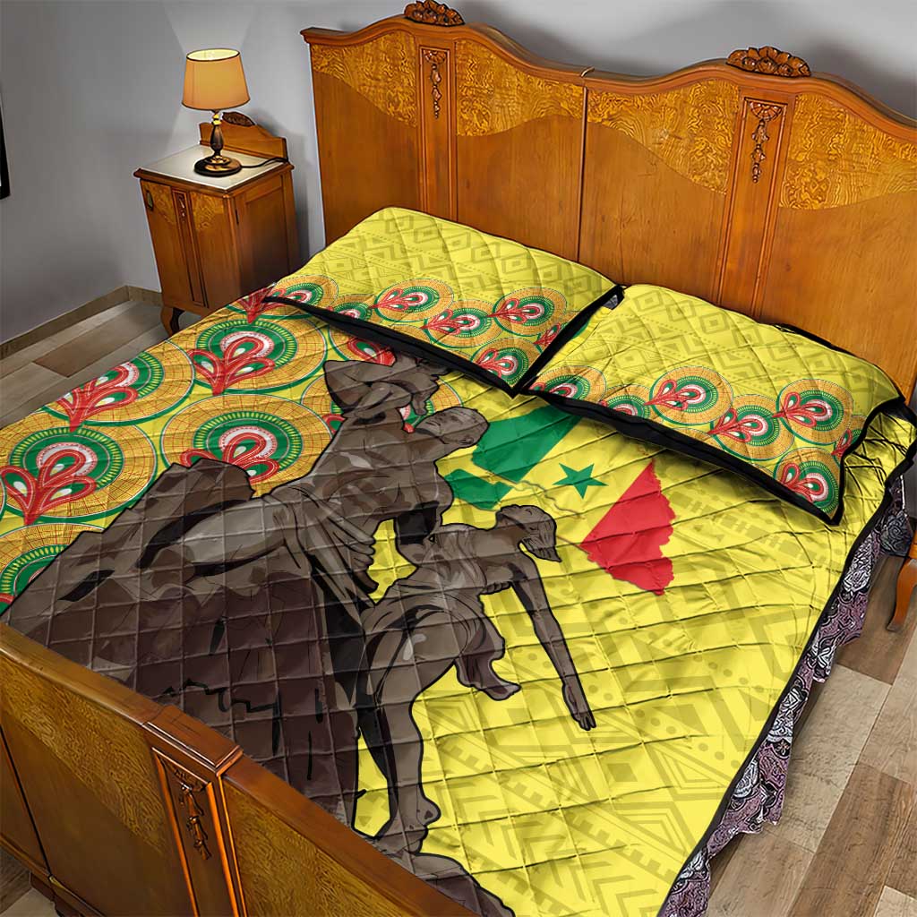 Senegal Monument de la Renaissance Quilt Bed Set Africaine Ankara Pattern LT14