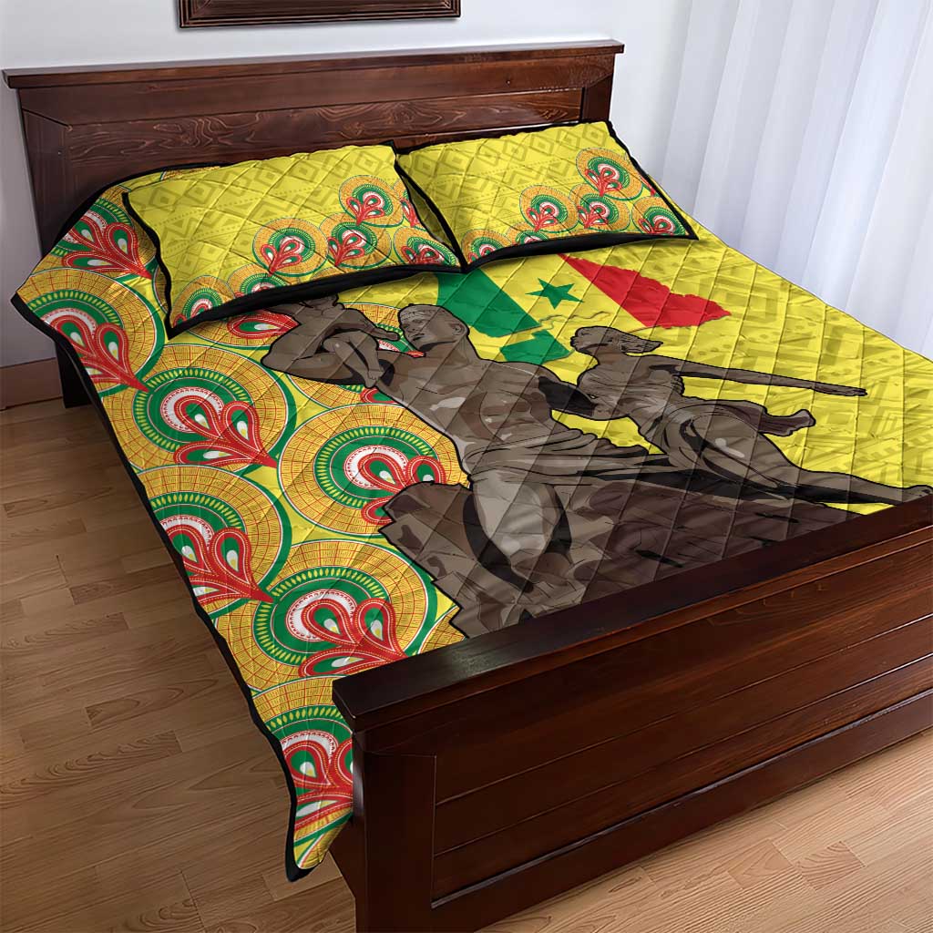 Senegal Monument de la Renaissance Quilt Bed Set Africaine Ankara Pattern LT14