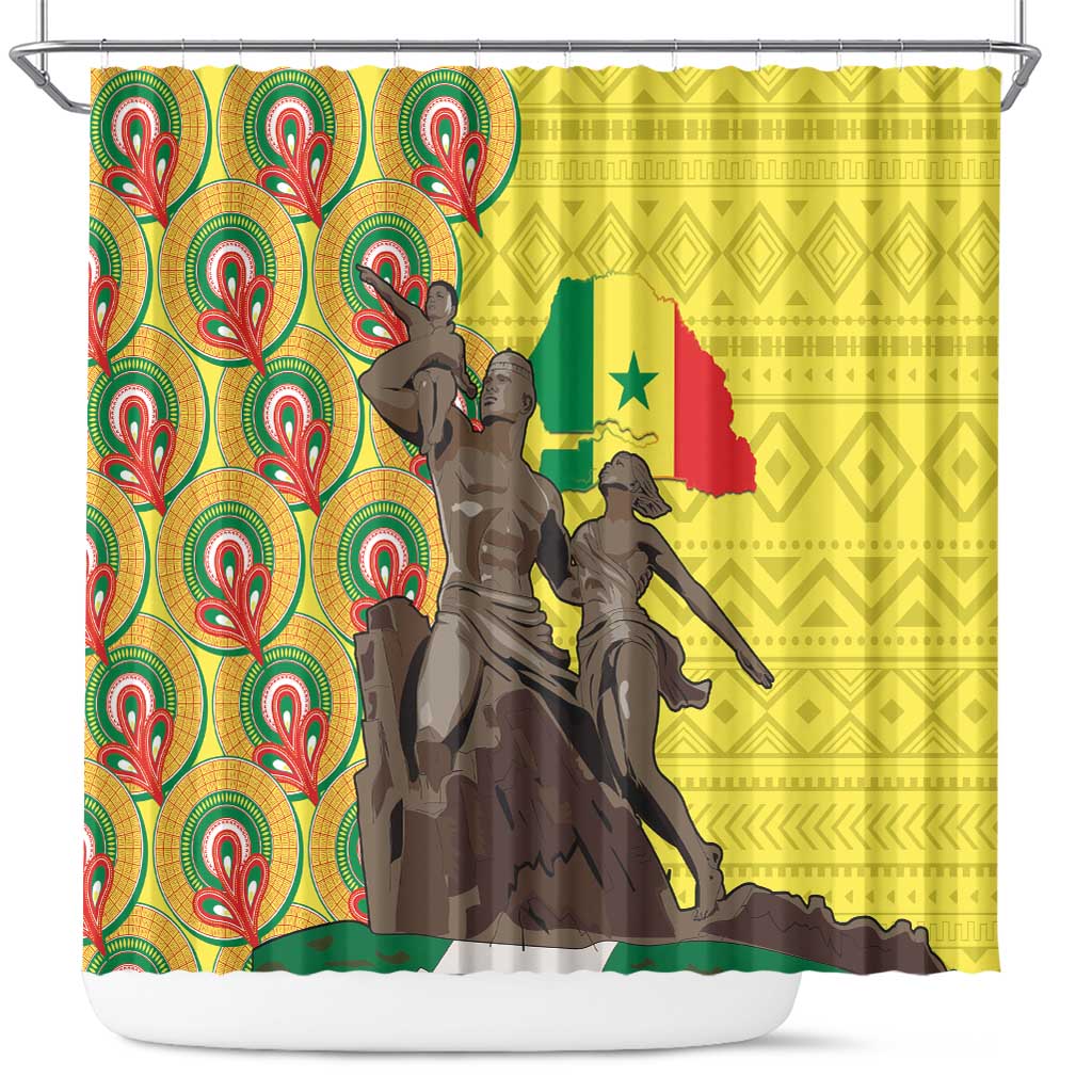 Senegal African Renaissance Monument Shower Curtain Ankara Pattern LT14