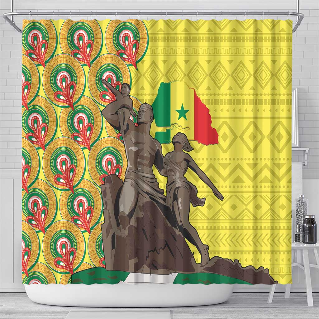 Senegal African Renaissance Monument Shower Curtain Ankara Pattern LT14