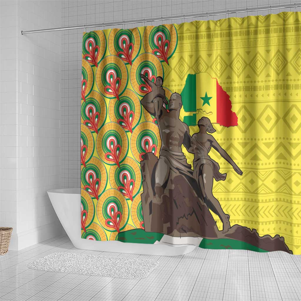 Senegal African Renaissance Monument Shower Curtain Ankara Pattern LT14