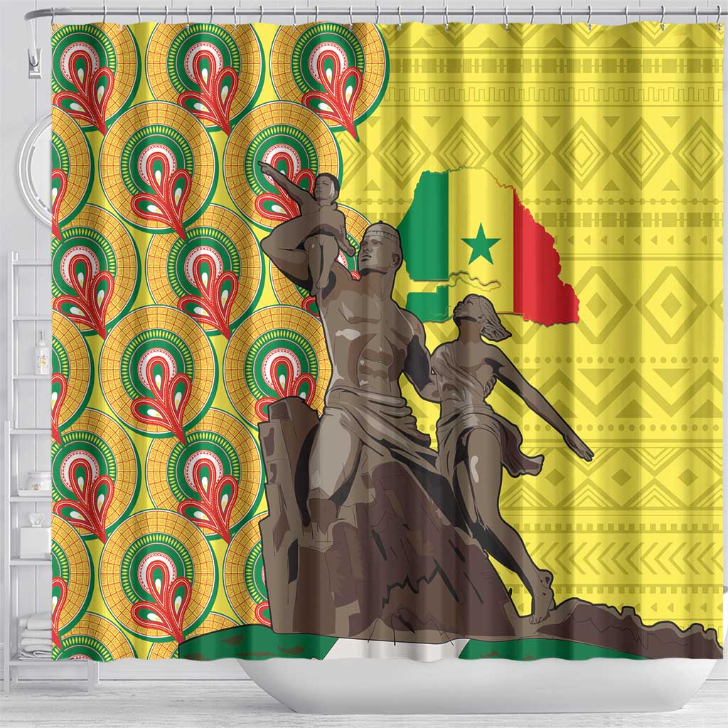 Senegal African Renaissance Monument Shower Curtain Ankara Pattern LT14